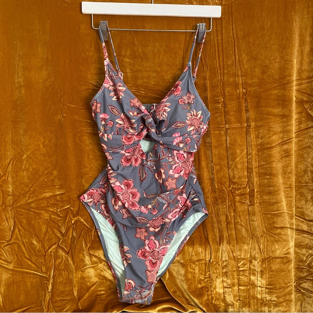 Retro Floral one piece bathing suit